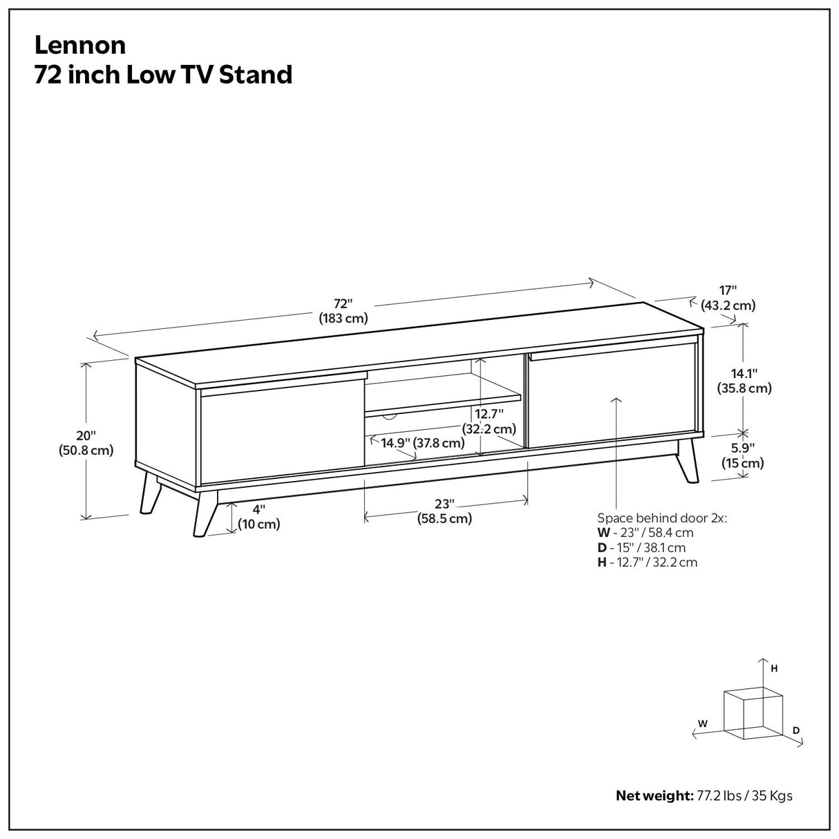 Lennon - Handcrafted Low TV Stand