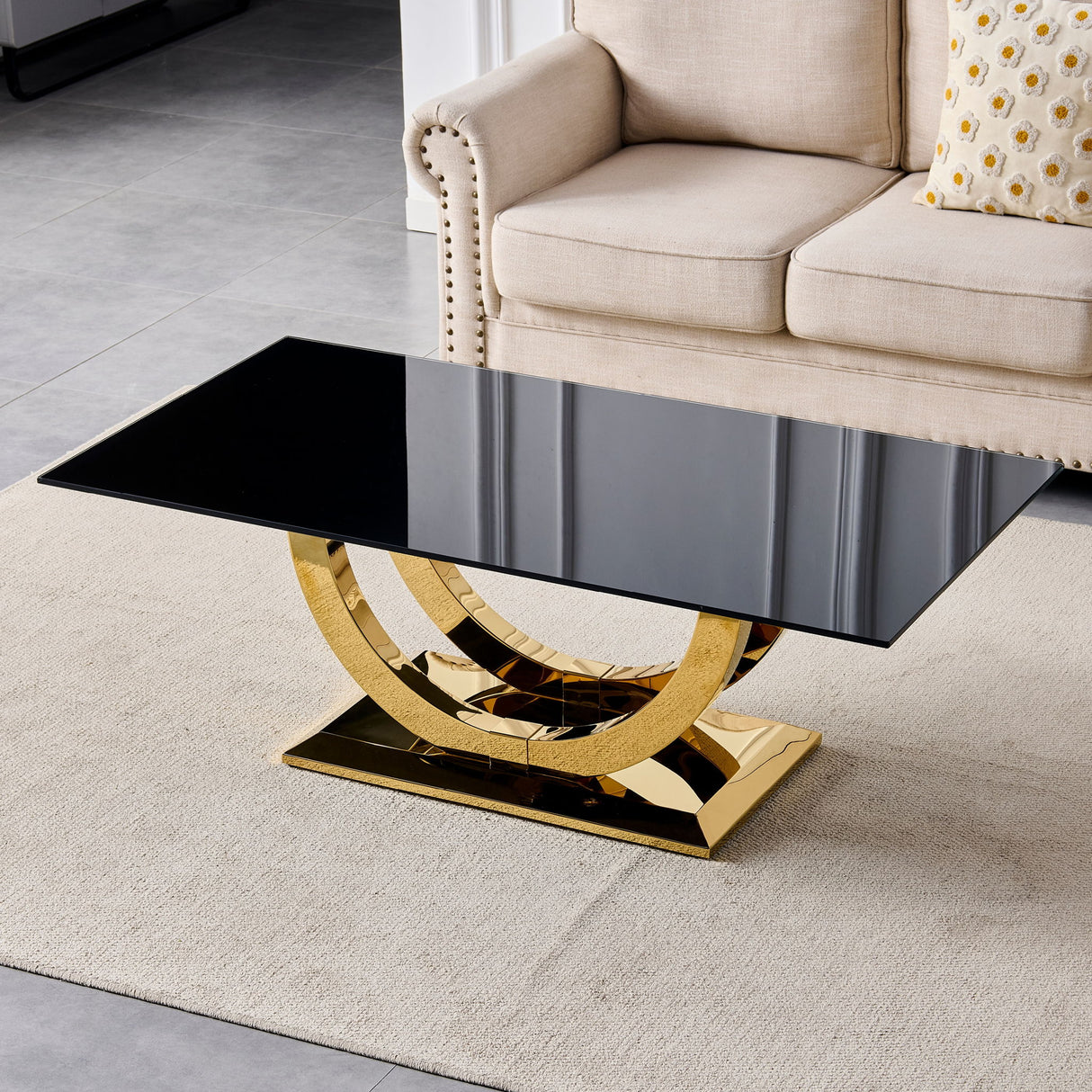 Rectangular Coffee Table With Base