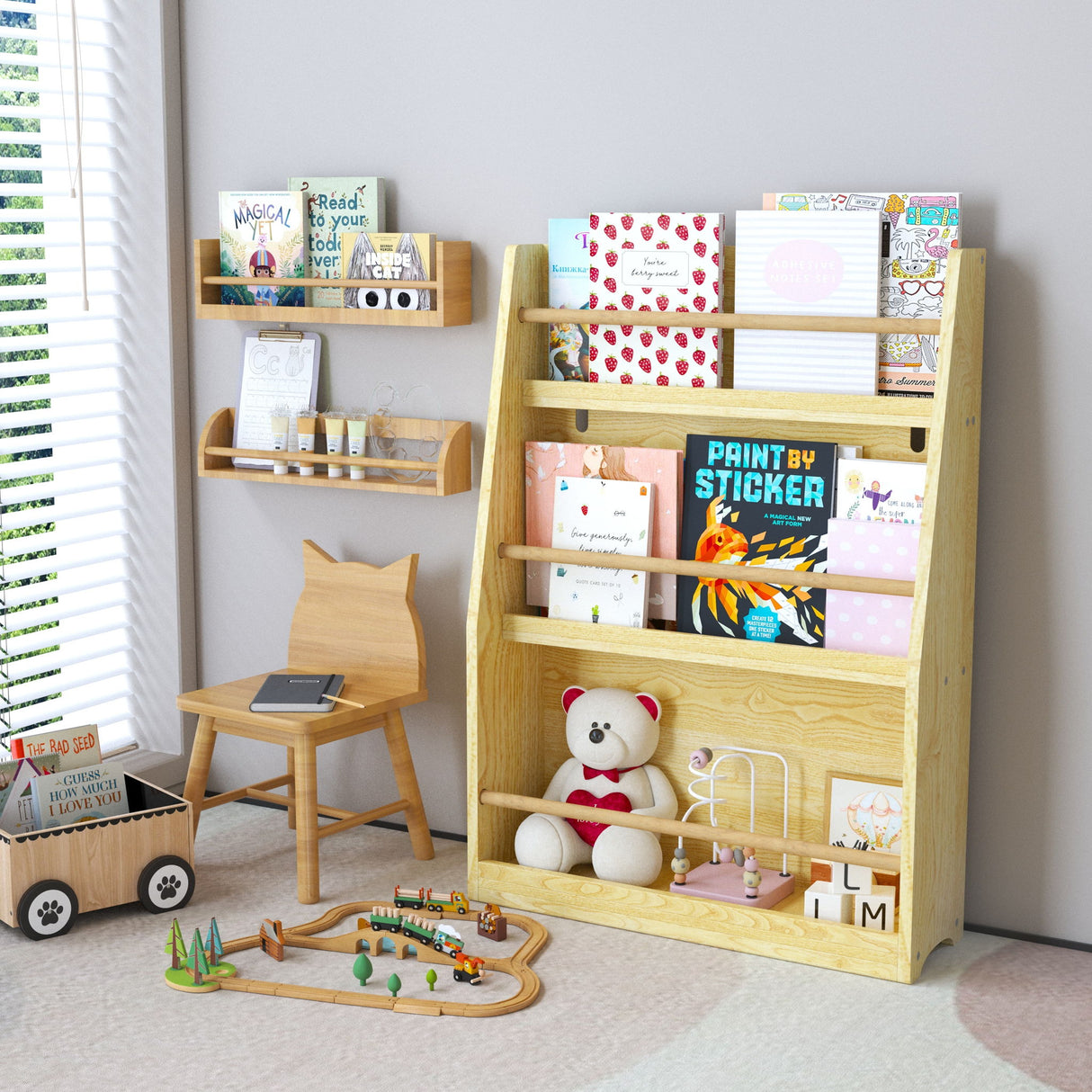 3 Tier Book Shelf, Compact Storage For Bedrooms