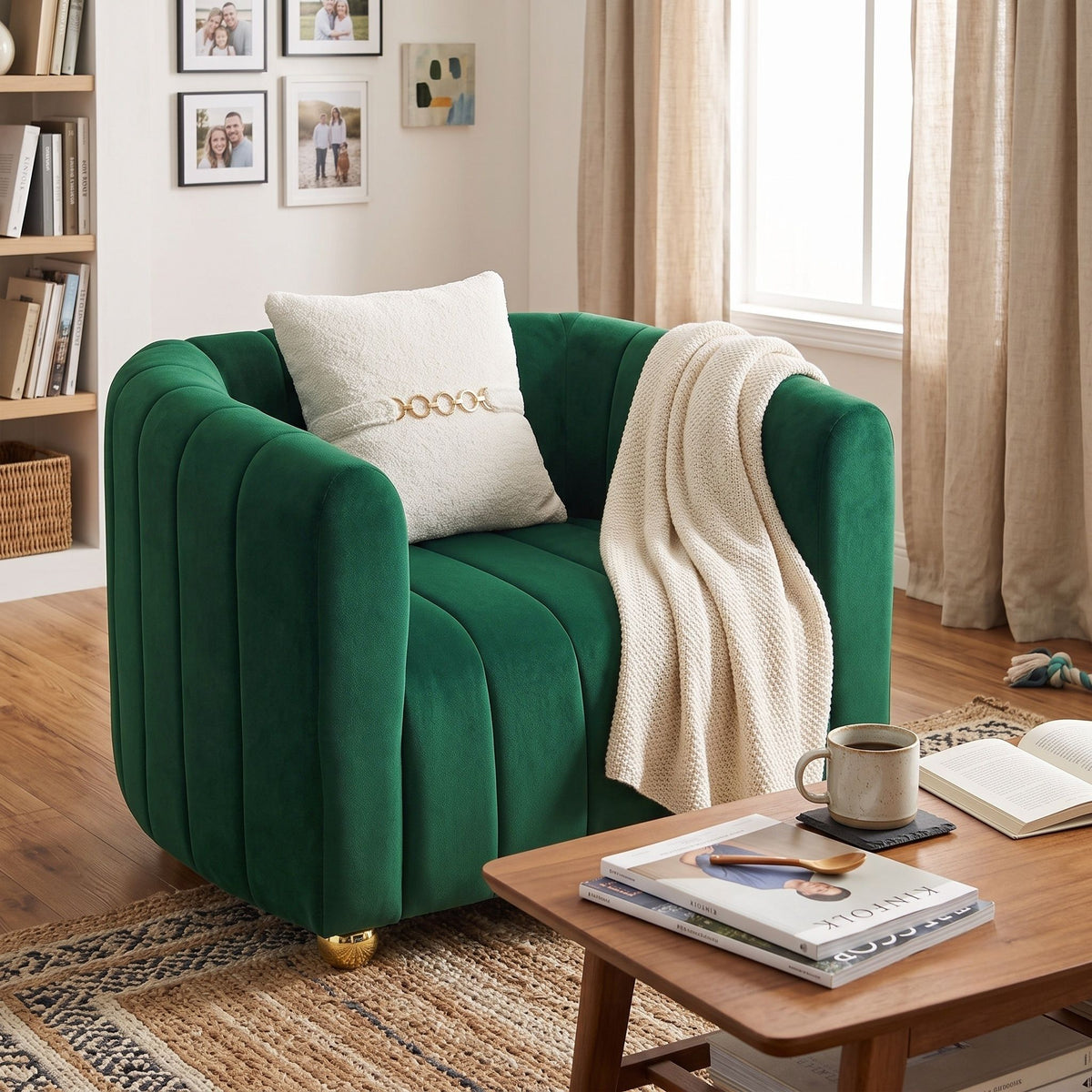 Single Sofa With High Resilience Foam