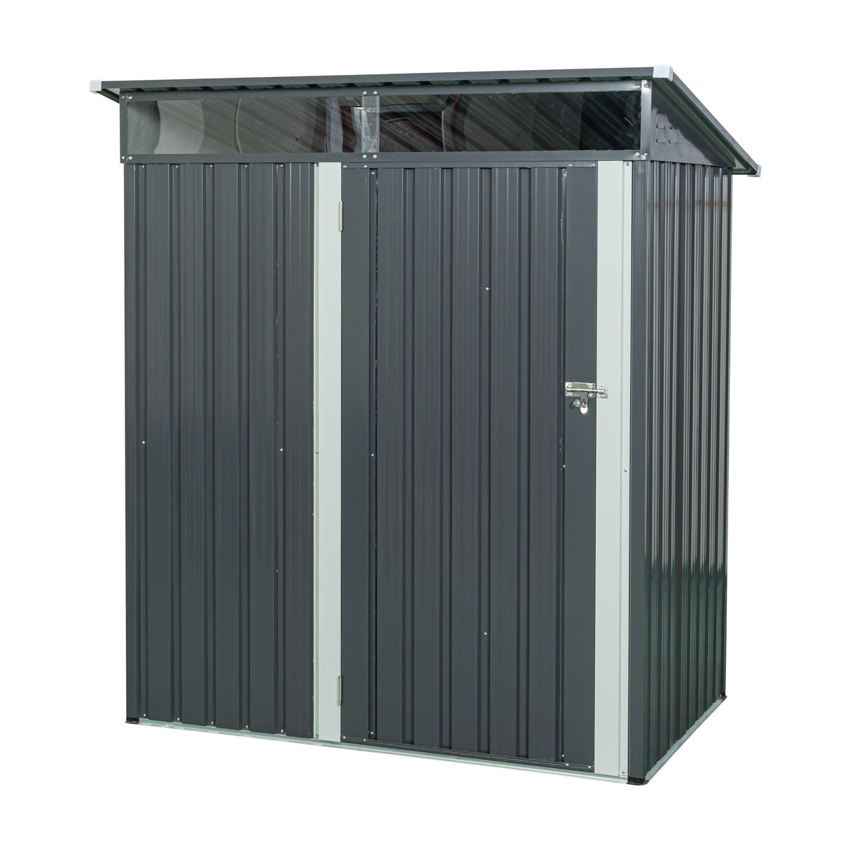 Outdoor Storage Shed Garden Building Transparent Plate Metal 59x71in