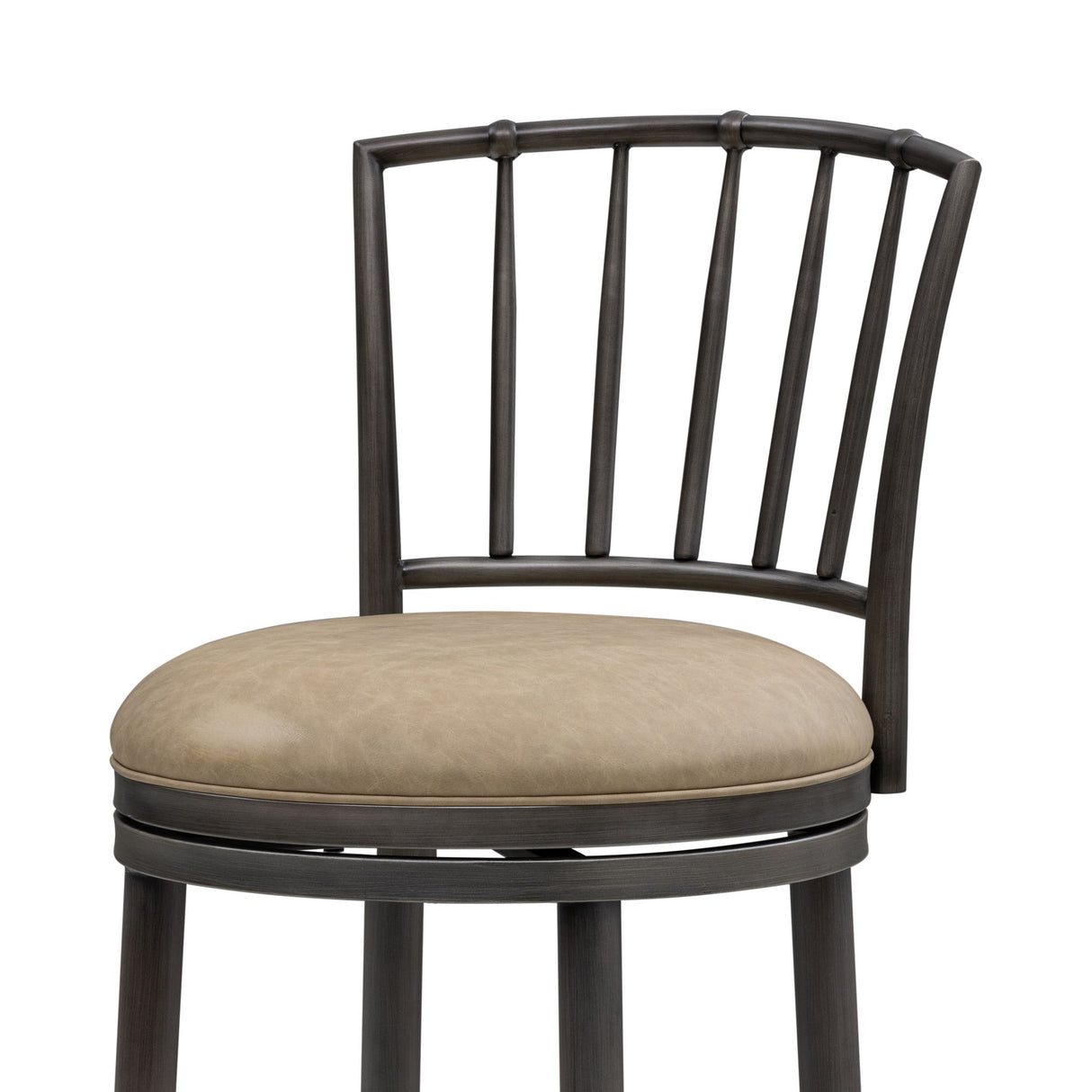 Vince - Commercial Grade Steel Frame Faux Leather Upholstered Swivel Bar Height Barstool