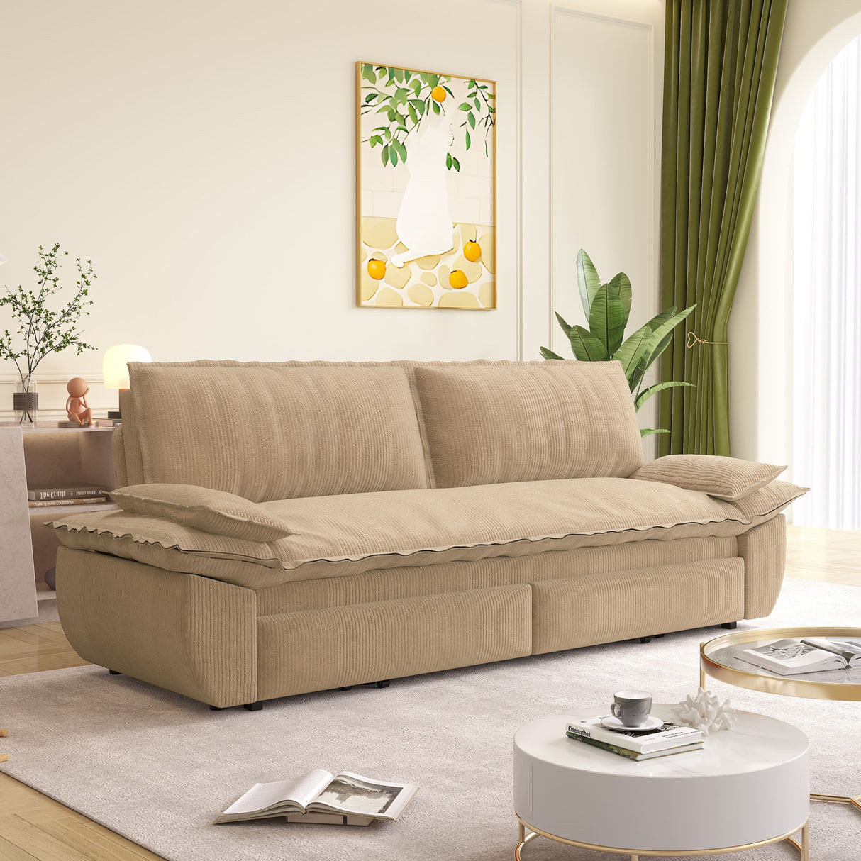 Queen Pull Out Bed, 3 In 1 Convertible Sleeper Sofa