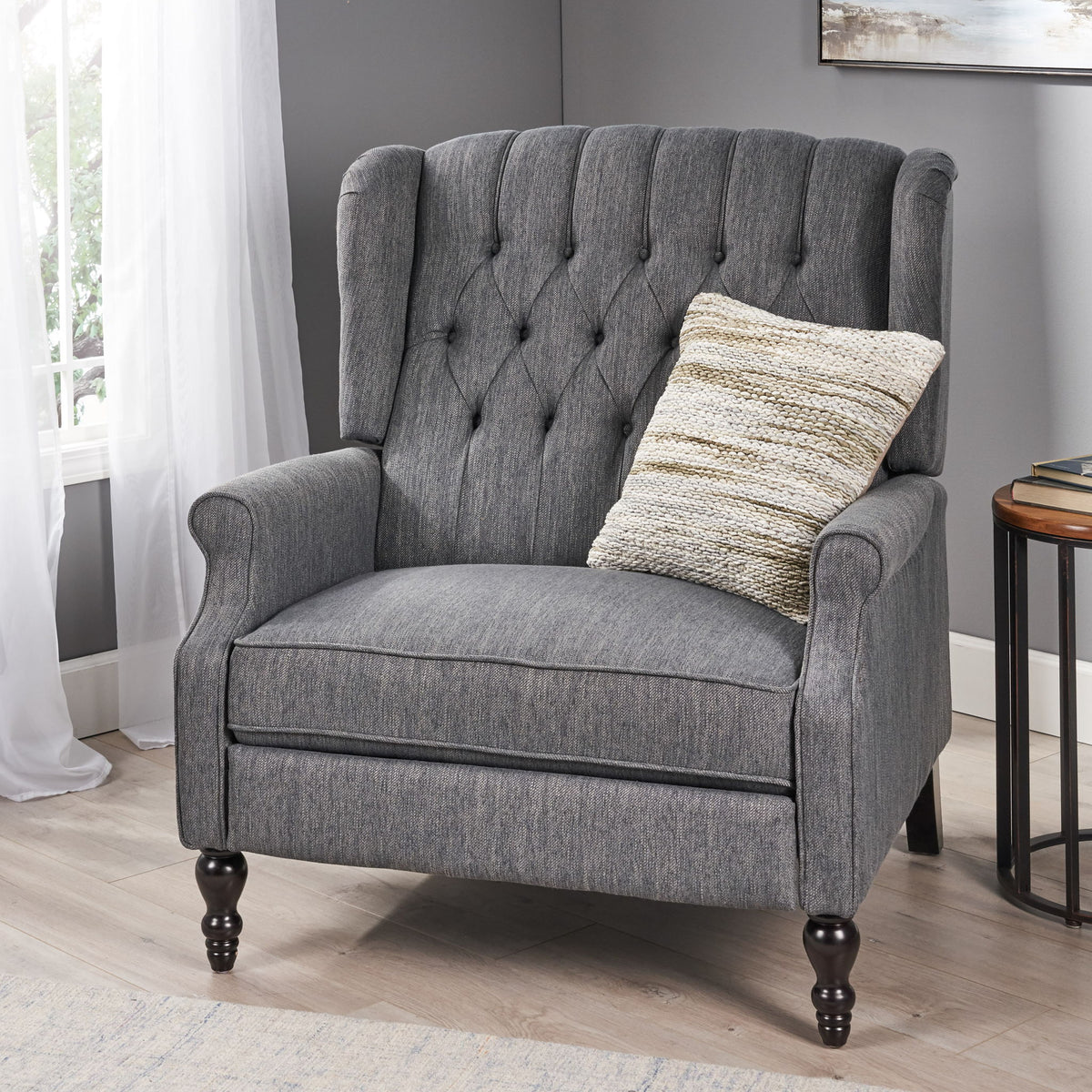 Dunham - Contemporary Fabric Tufted Oversized Pushback Recliner