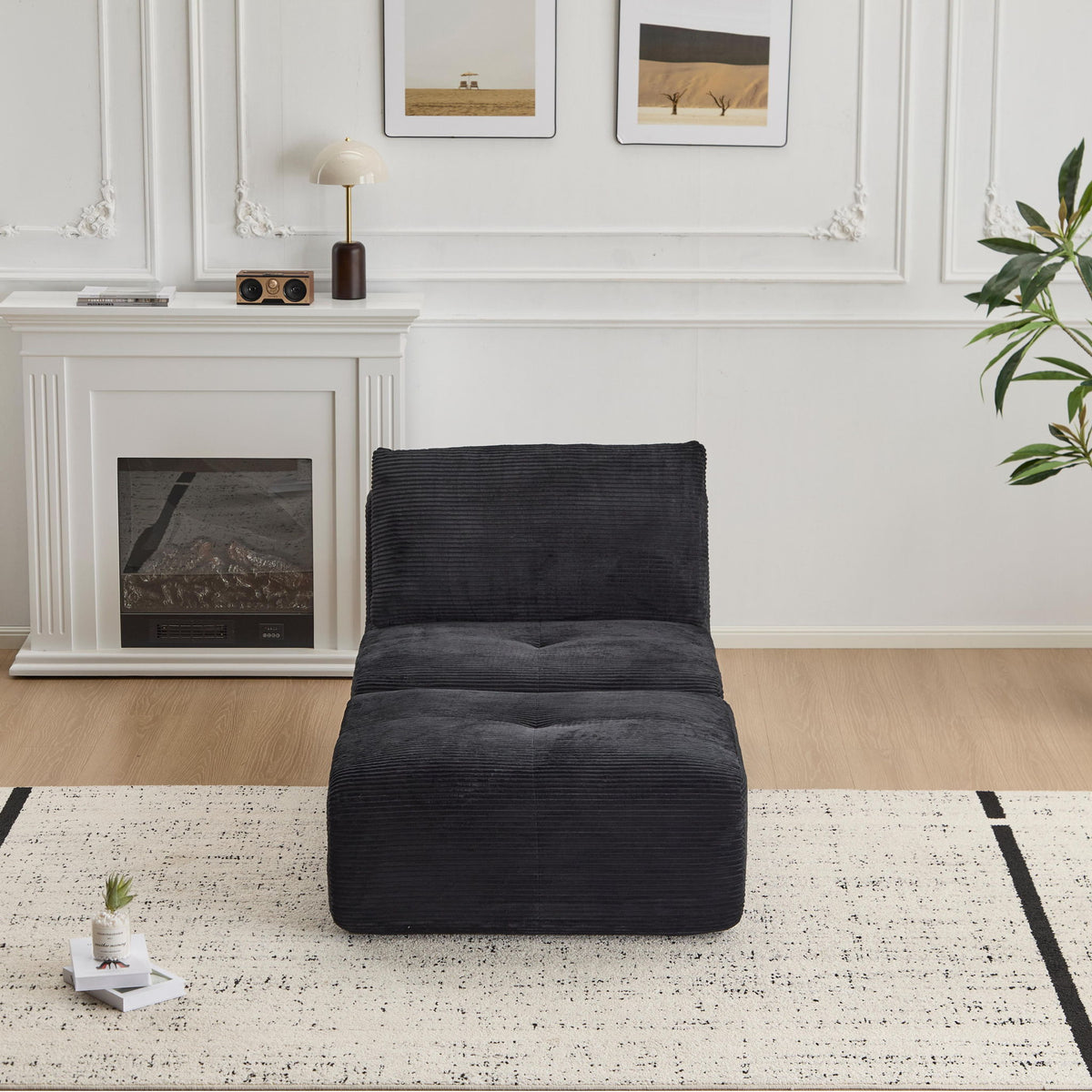 Single Chaise Longue With Movable Ottoman For Living Room