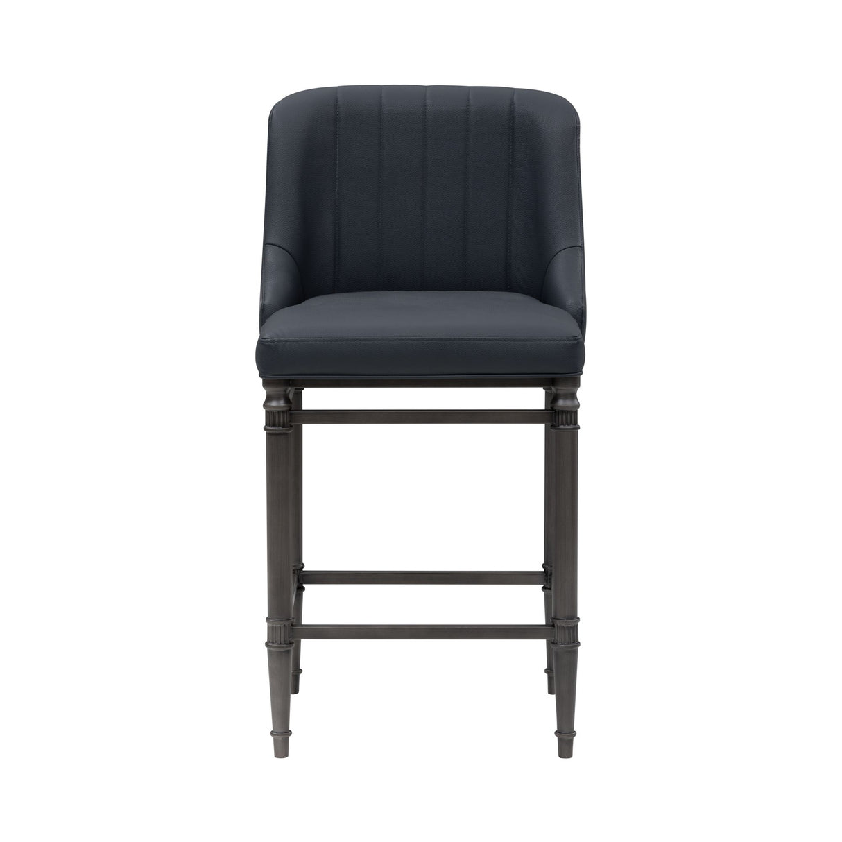 Marvin - Steel Frame Faux Leather Upholstered Counter Height Barstool