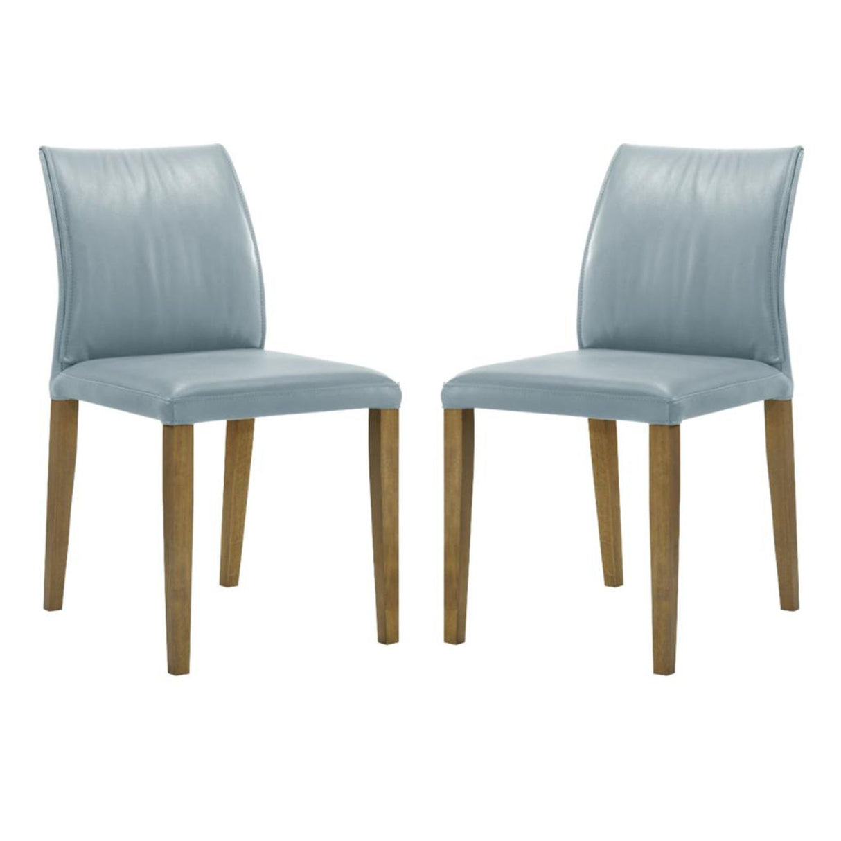 Velena - Full Back Top Grain Leather Upholstered Wood Dining Chairs (Set of 2) - Blue