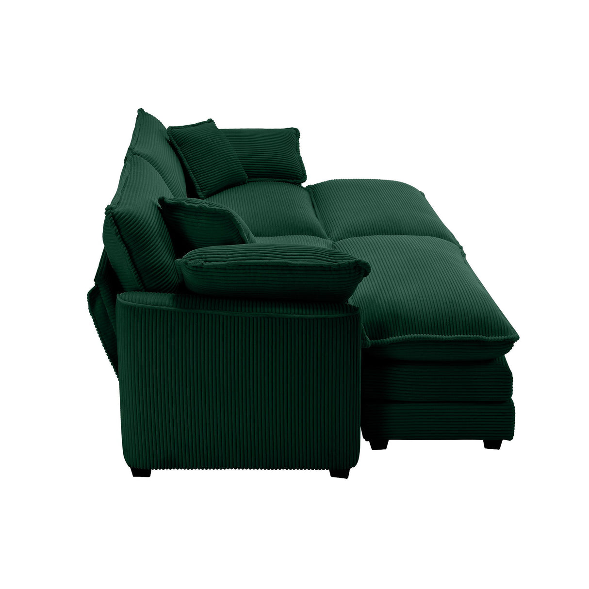 Modern Modular Cushion Sofa With Ottoman, Low Back, Deep Seating Sofa Set