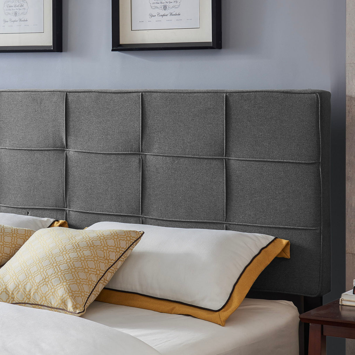 King / California King Sized Headboard - Charcoal Gray