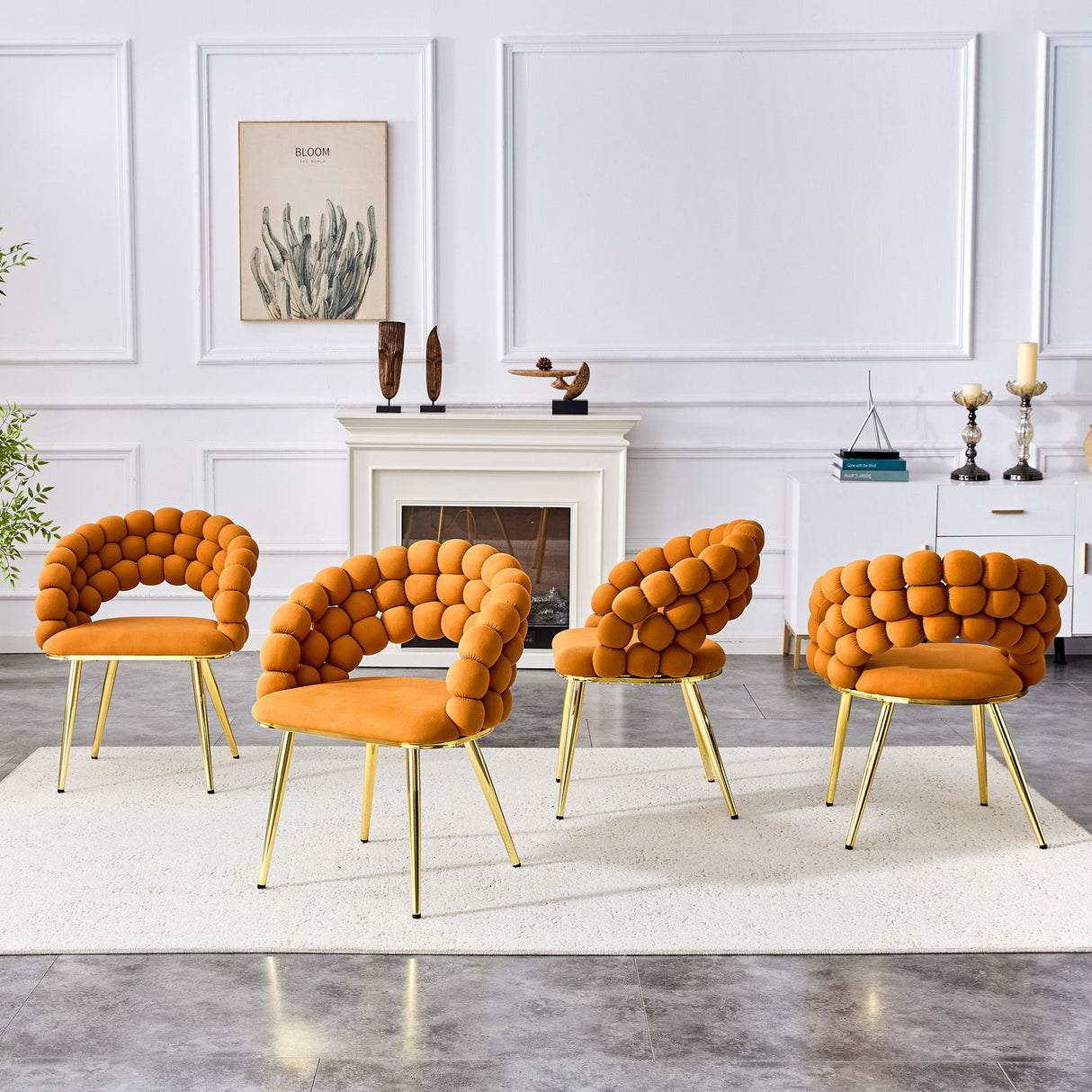 Puffy Bubble, Ball Chain Chairs For Dining Room (Set of 2)