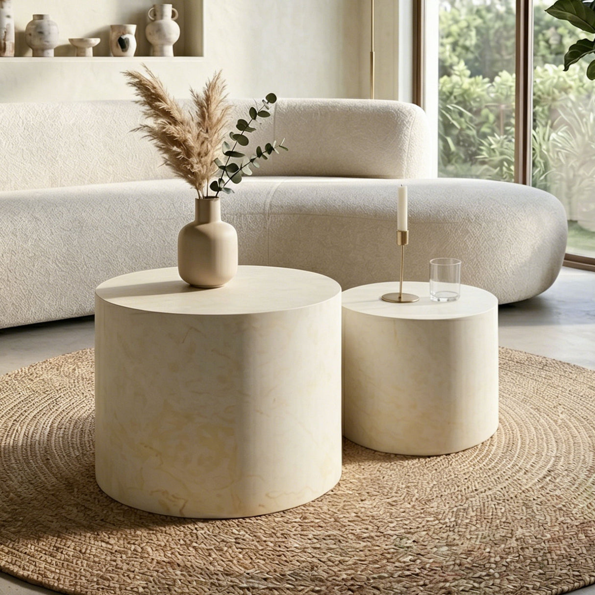 Modern Round Nesting Coffee Table (Set of 2)