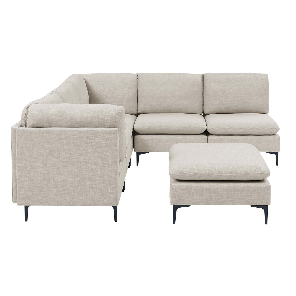 Upholstered Modular Sectional & Tall Legs