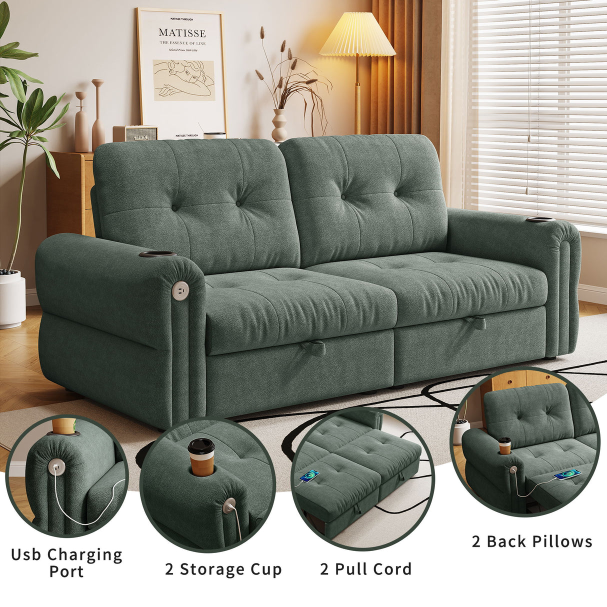 Cloud Like Convertible Sofa Bed With For Living Room