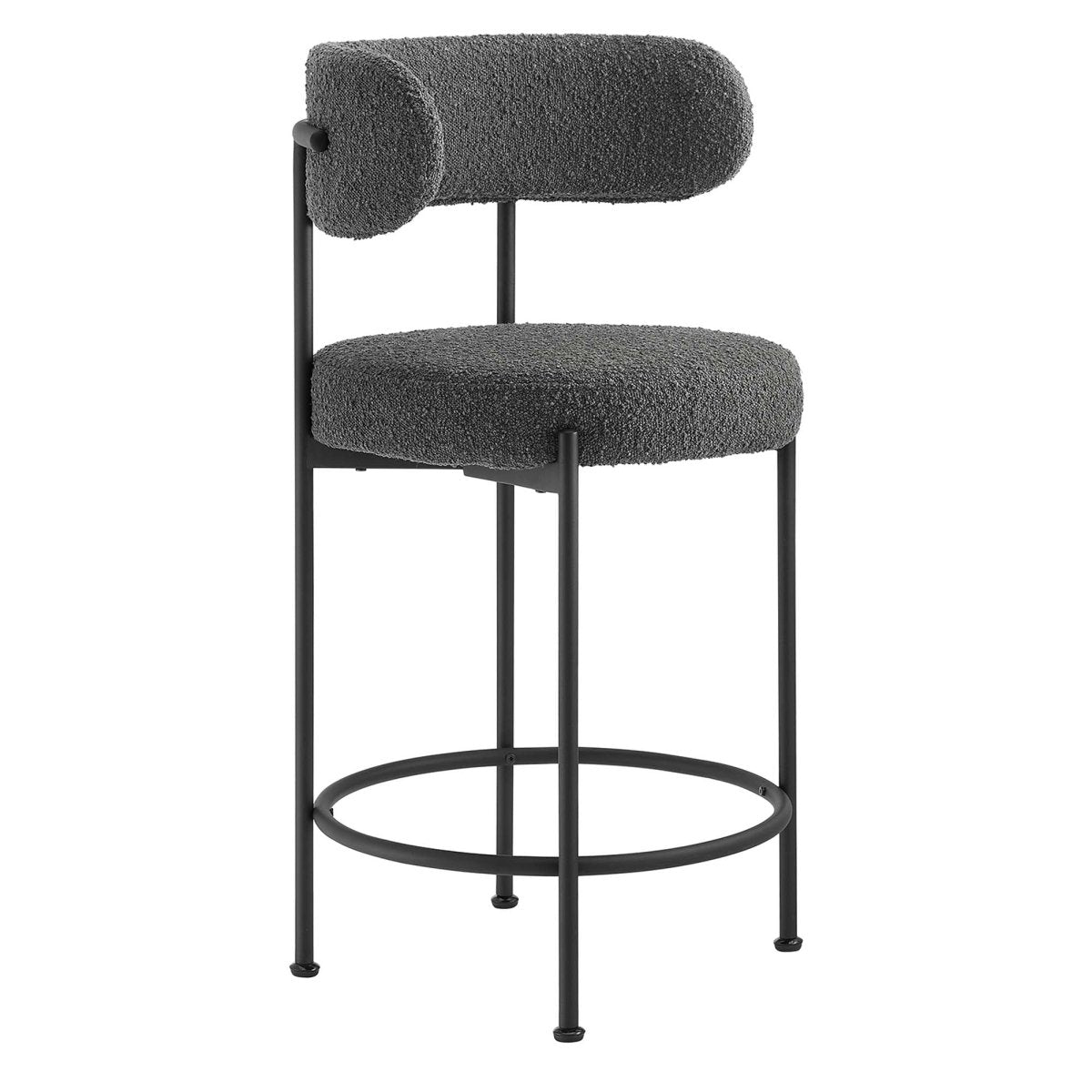 Albie Boucle Fabric Counter Stools Set of 2 - Stools available at Alpine Outlets in Denver
