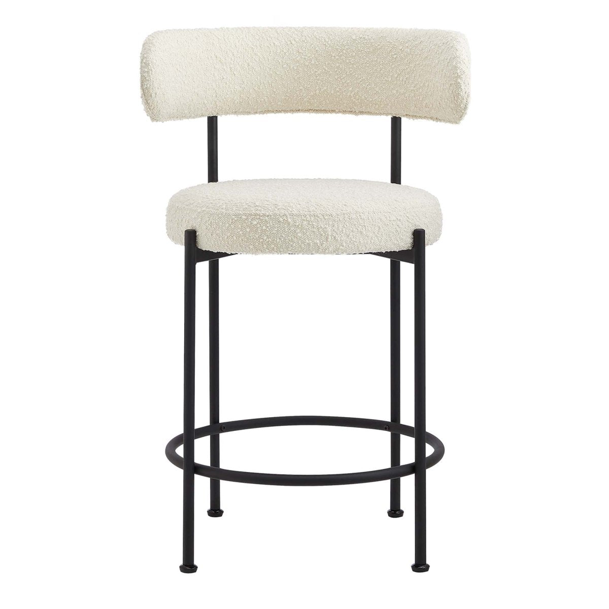 Albie Boucle Fabric Counter Stools Set of 2 - Stools available at Alpine Outlets in Denver