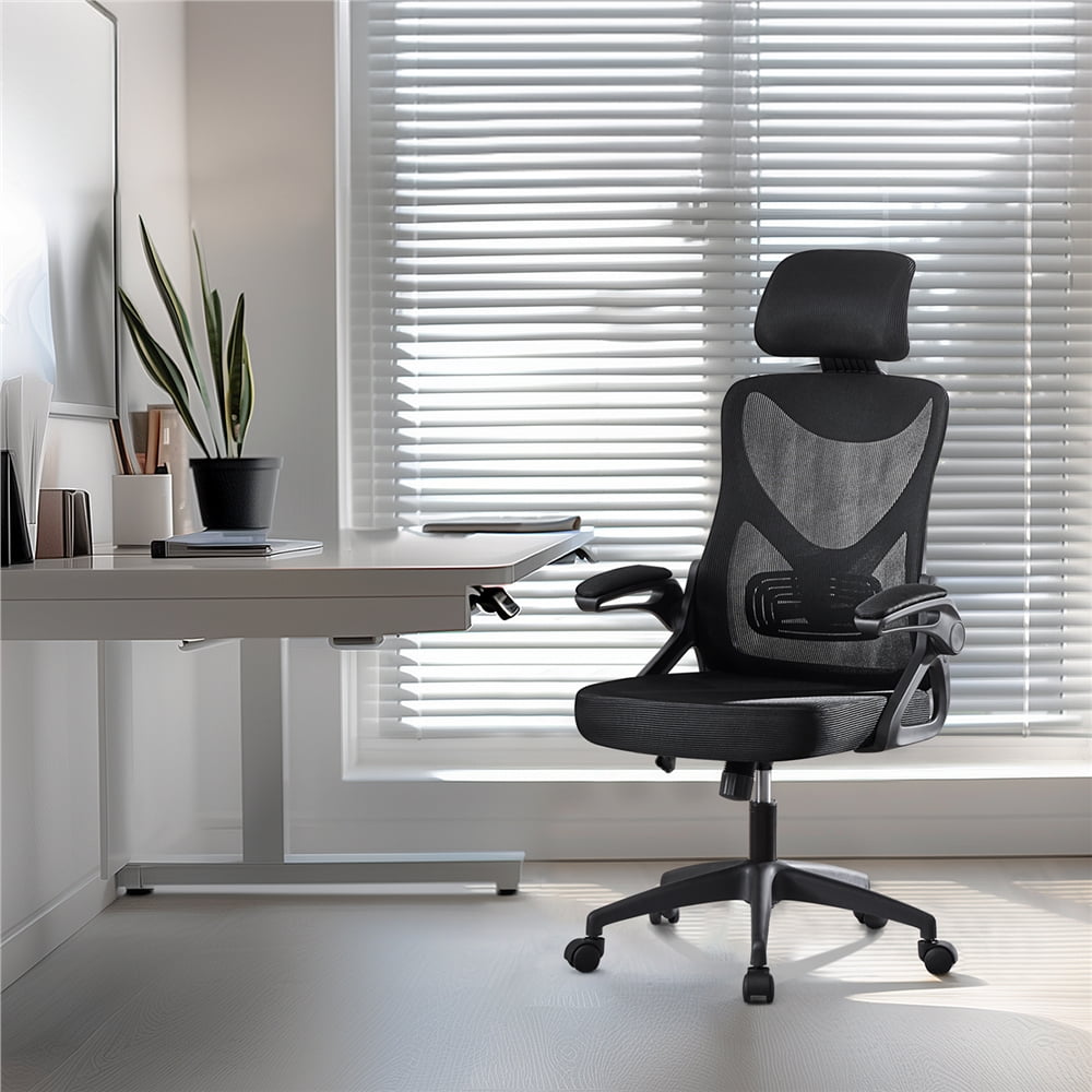 Alden Design High Back Ergonomic Mesh Office Chair with Flip - Up Arms - Office Chairs available at Alpine Outlets in Denver