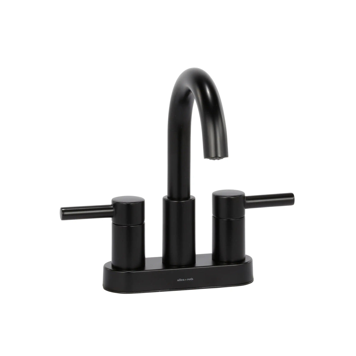 allen + roth Harlow Matte Black 4 - in Centerset 2 - Handle WaterSense High - Arc Bathroom Faucet with Drain and Deck Plate - Bathroom Fixtures available at Alpine Outlets in Denver