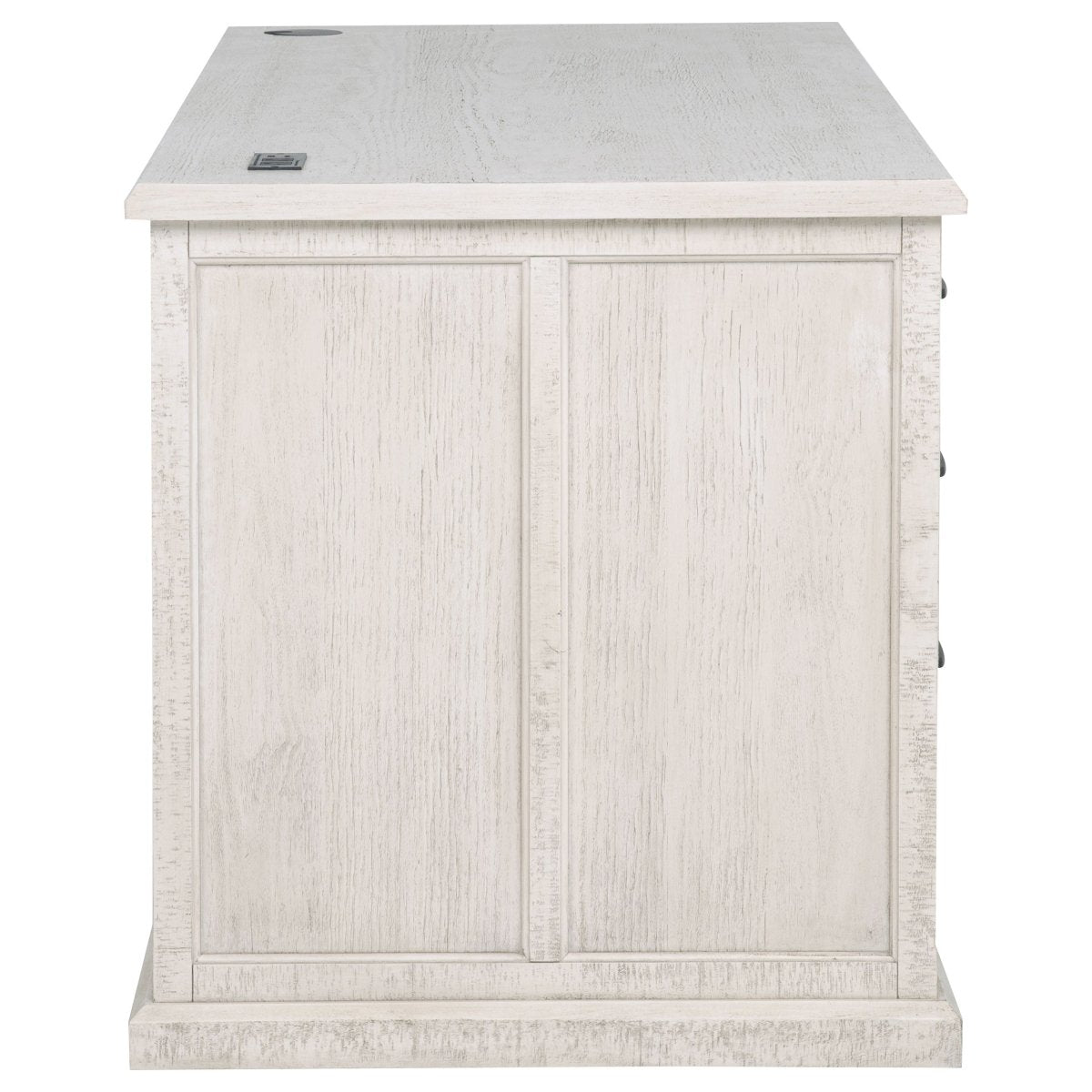 Altidore 68" 7-Drawer Executive Desk in Distressed White - Desks available at Alpine Outlets in Denver