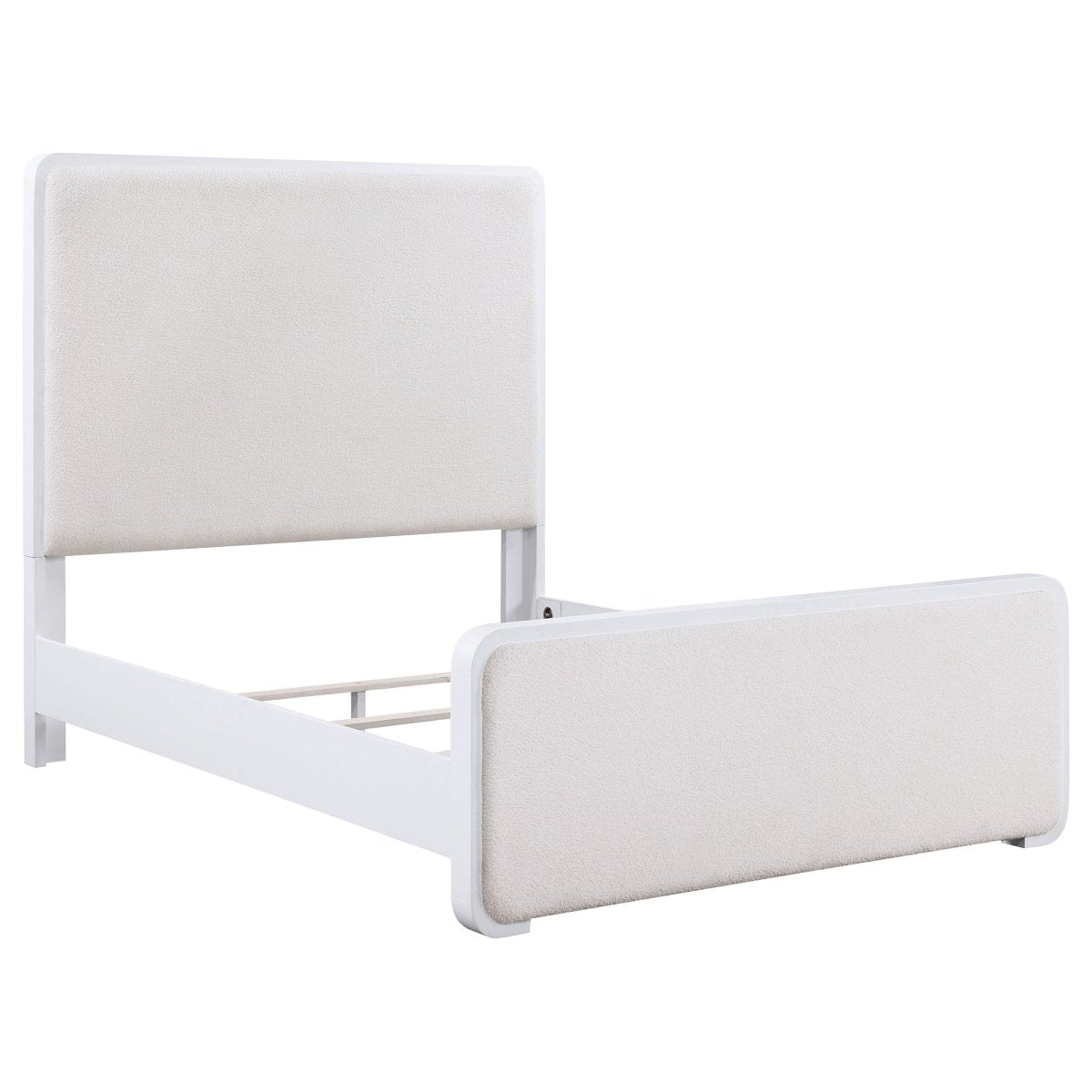 Anastasia Upholstered Eastern King Panel Bed Pearl White - Beds available at Alpine Outlets in Denver