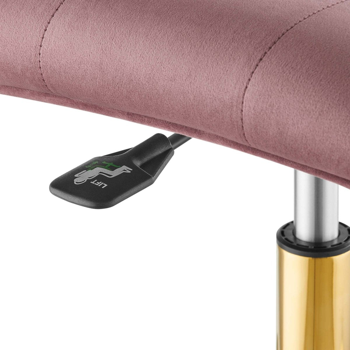 Armless Performance Velvet Office Chair with Gold Base – Dusty Rose - Workspace - Alpine Outlets