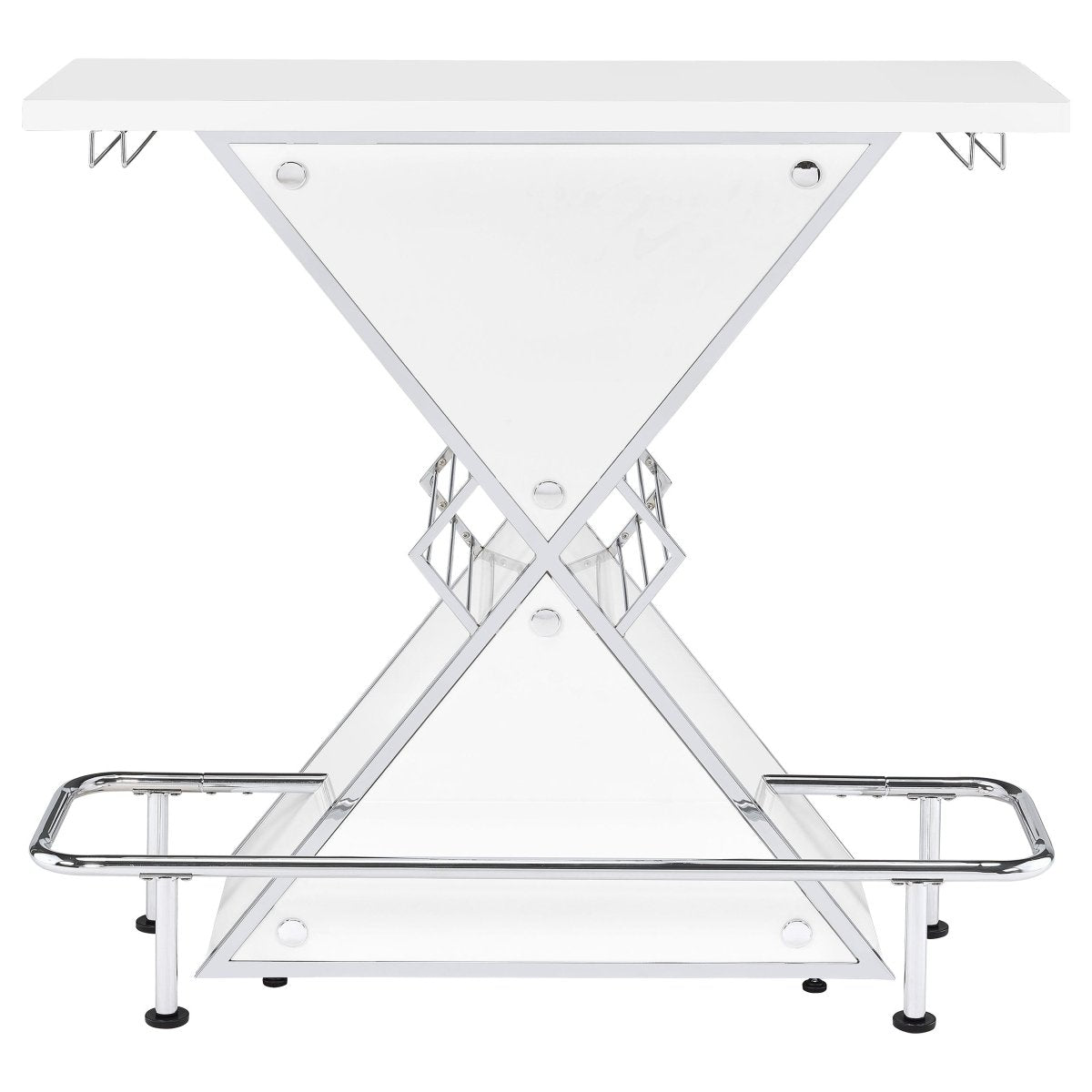 Atoka Freestanding Home Bar Wine Cabinet, White High Gloss - Home Bars & Wine Cabinets available at Alpine Outlets in Denver