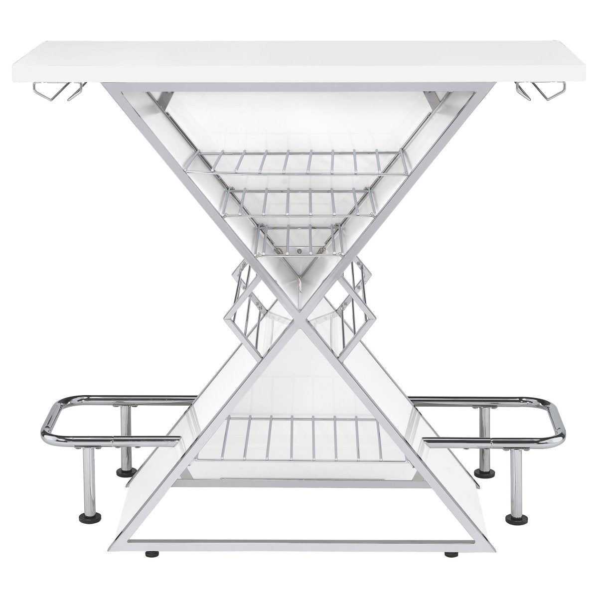 Atoka Freestanding Home Bar Wine Cabinet, White High Gloss - Home Bars & Wine Cabinets available at Alpine Outlets in Denver