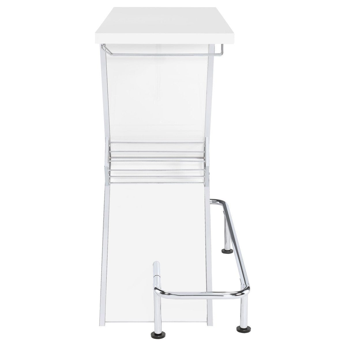 Atoka Freestanding Home Bar Wine Cabinet, White High Gloss - Home Bars & Wine Cabinets available at Alpine Outlets in Denver