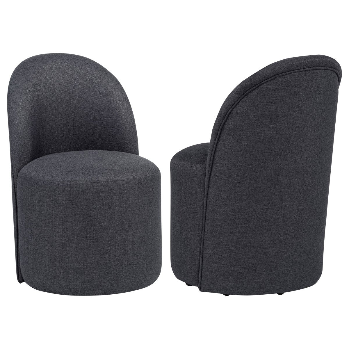 Aubrey Charcoal Upholstered Barrel Dining Side Chairs, Set of 2 - Dining Chairs & Benches available at Alpine Outlets in Denver