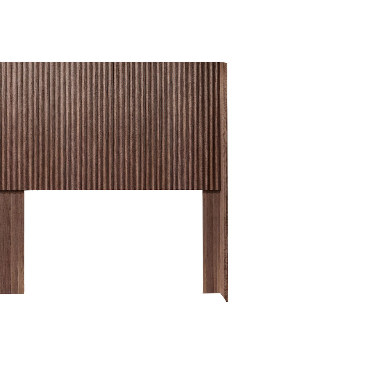 King Size Headboard, Wide Wall Mounted Fluted Panel Wingback - Walnut