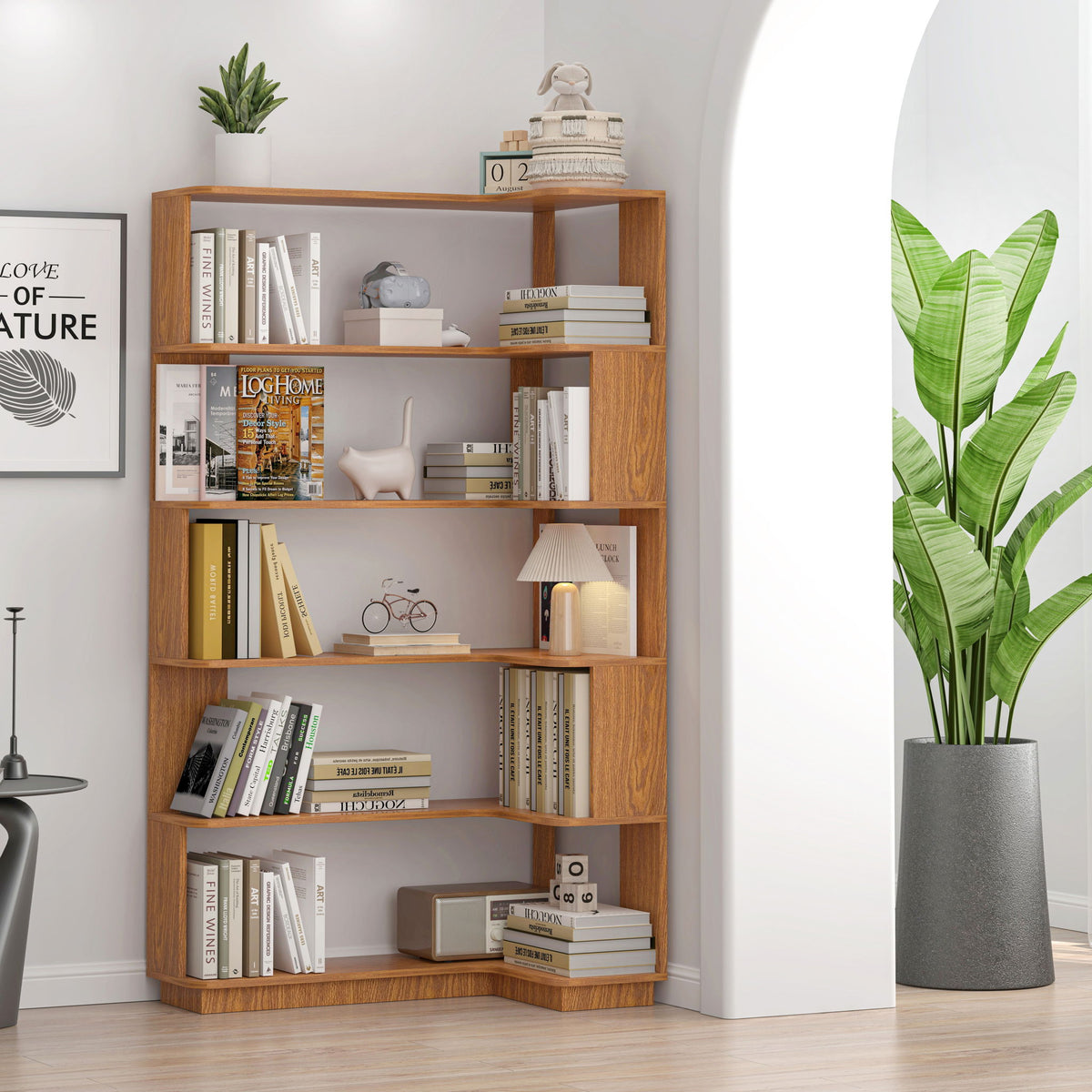 L-Shaped Design Corner Bookshelf