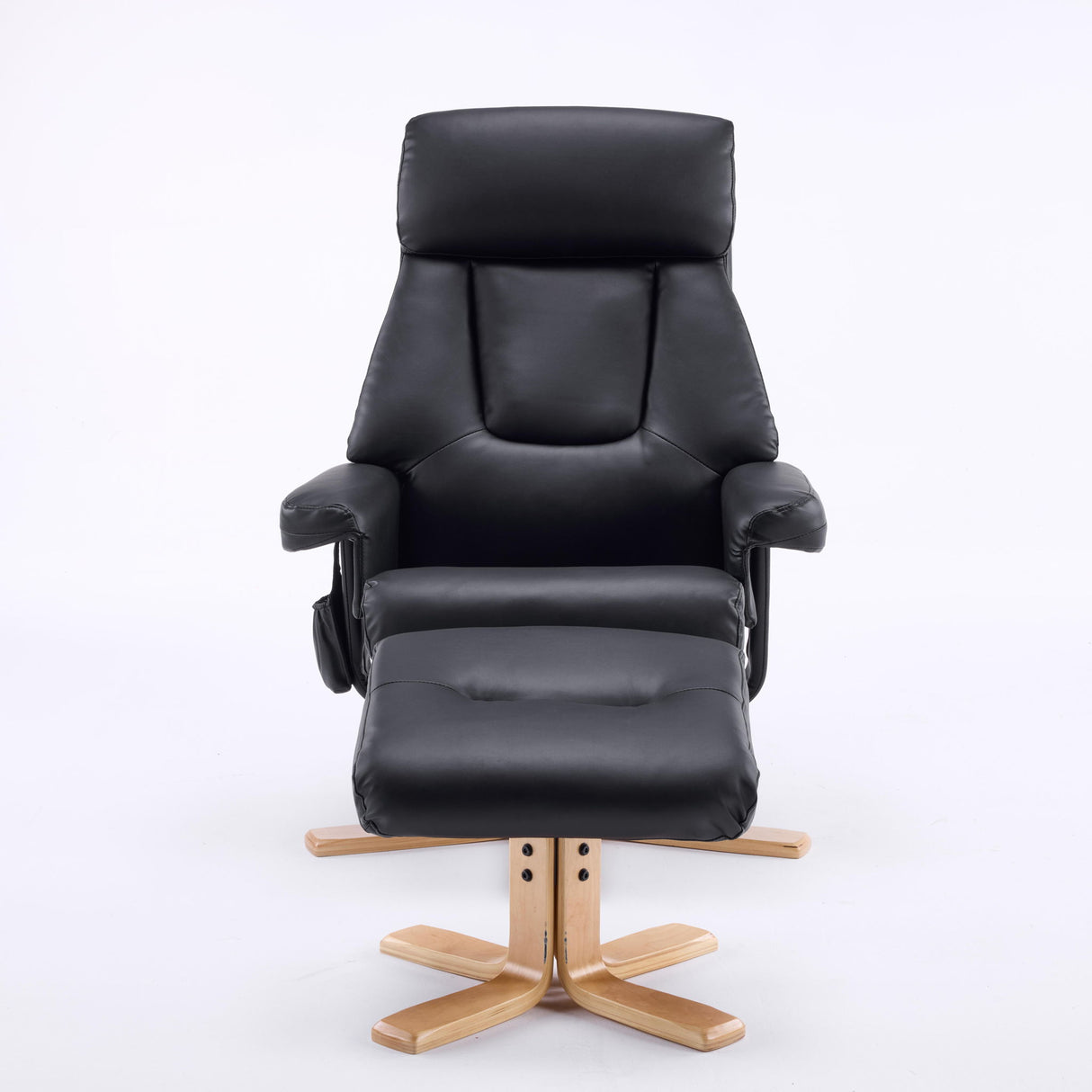Upholstered Heated Massage 360° Swivel Accent Chair With Ottoman