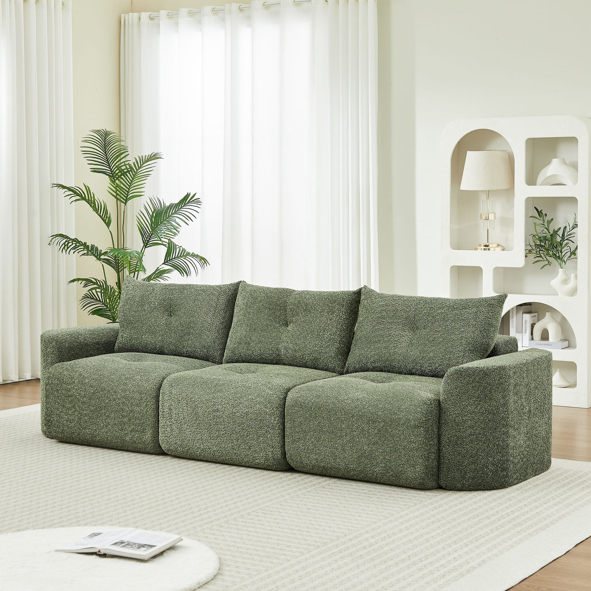 3 Seater With Thickened Armrests Sofa For Living Room
