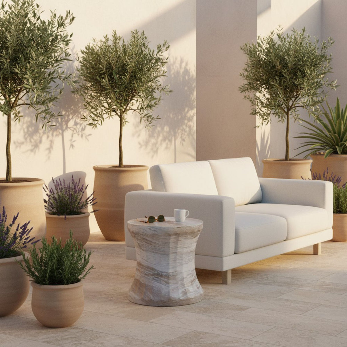 Terralune - Indoor Outdoor Side Table - Oasis Concrete Finish