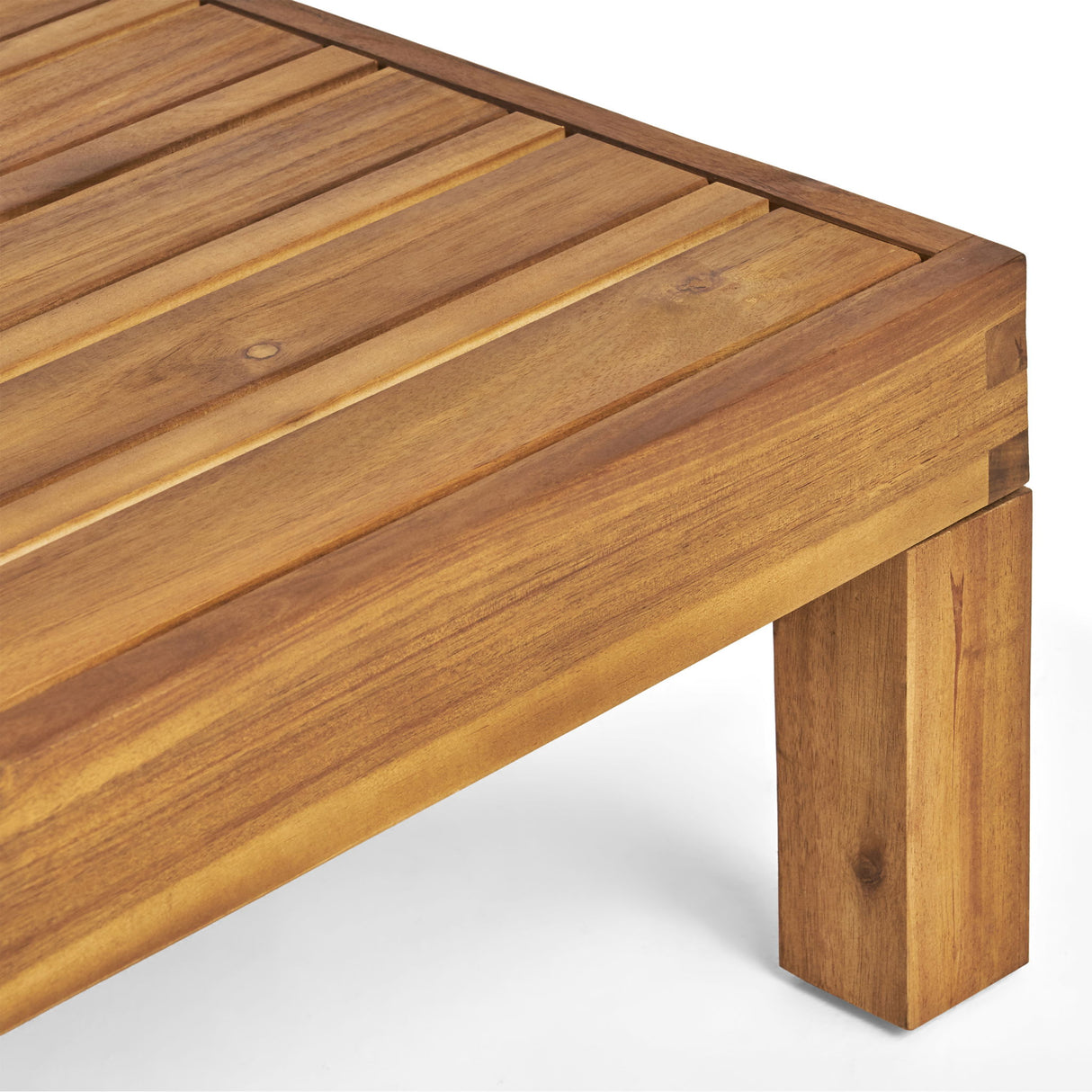 Mythical - Square Outdoor Coffee Table With Frame And Slat Top - Teak