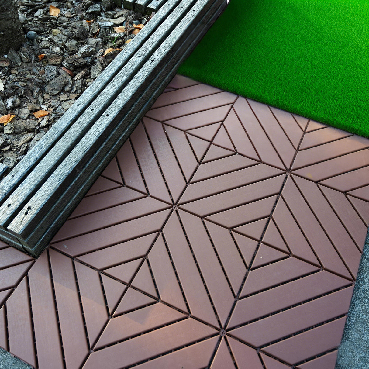 Durable Plastic Interlocking Deck Tiles, Waterproof Outdoor And Indoor Use