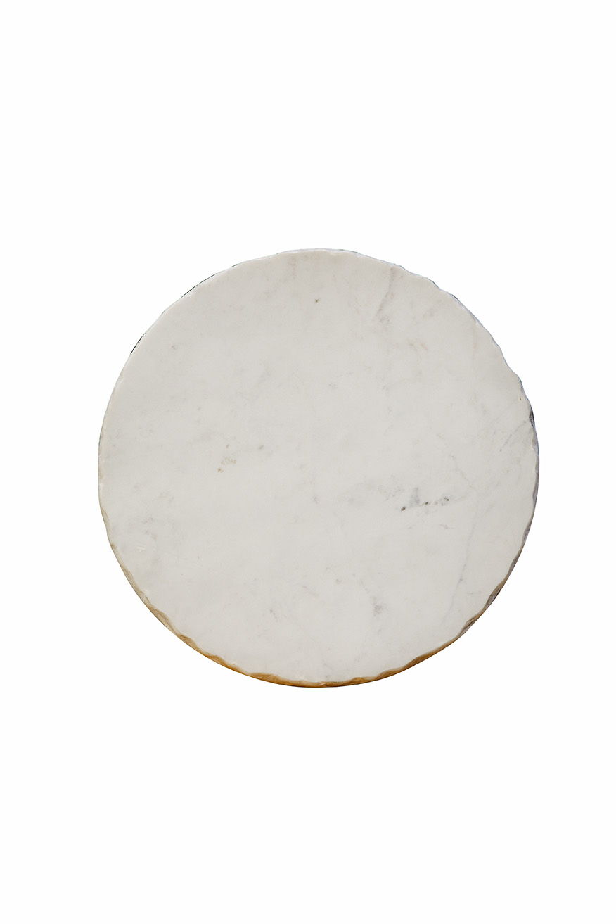 Kevin - Side Table - White / Gold