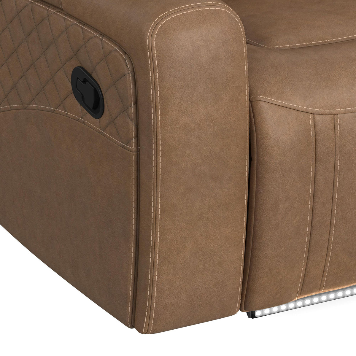 Side Kick - Loveseat With Console, Cupholders And White Led Light - Simba Saddle
