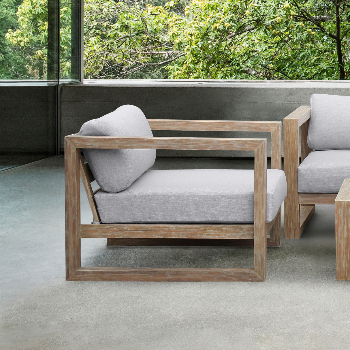 Paradise - Outdoor Lounge Chair With Cushions - Light Eucalyptus / Gray