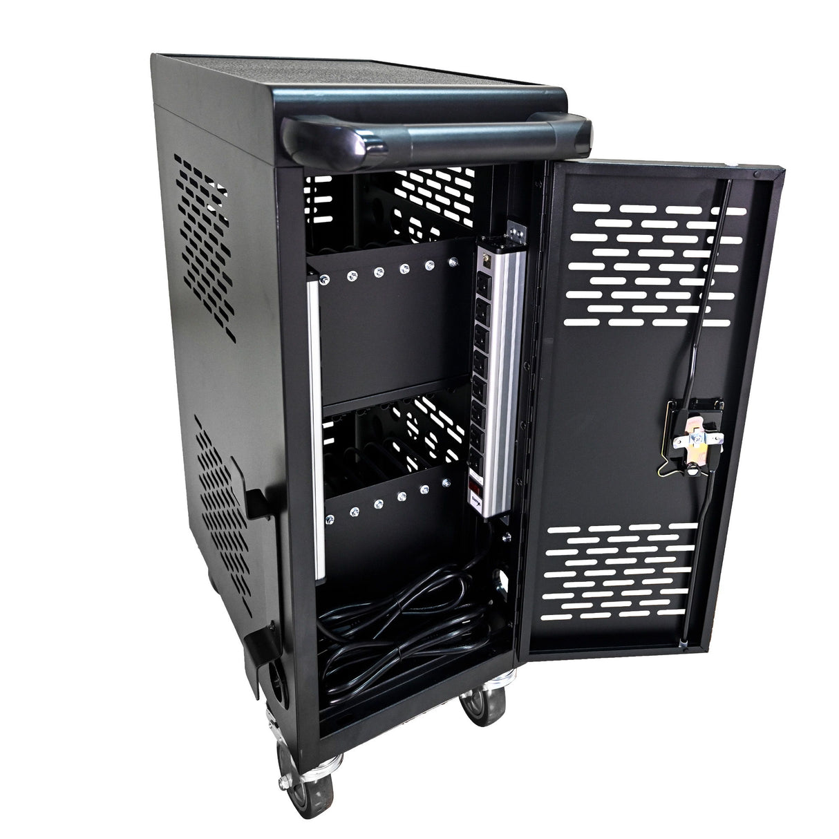 16 Bay Mobile School Charging Cart Station For book, Tablet And Laptop Computer With Power Strip Included