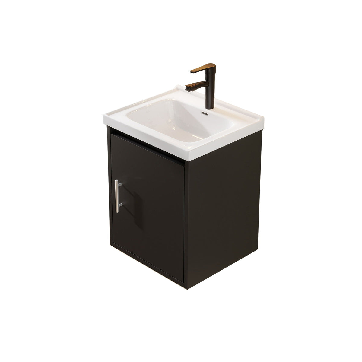 Floating Bathroom Vanity Combo, Wall Mounted Cabinet With Sink & Soft Close Doors For Small Bathrooms