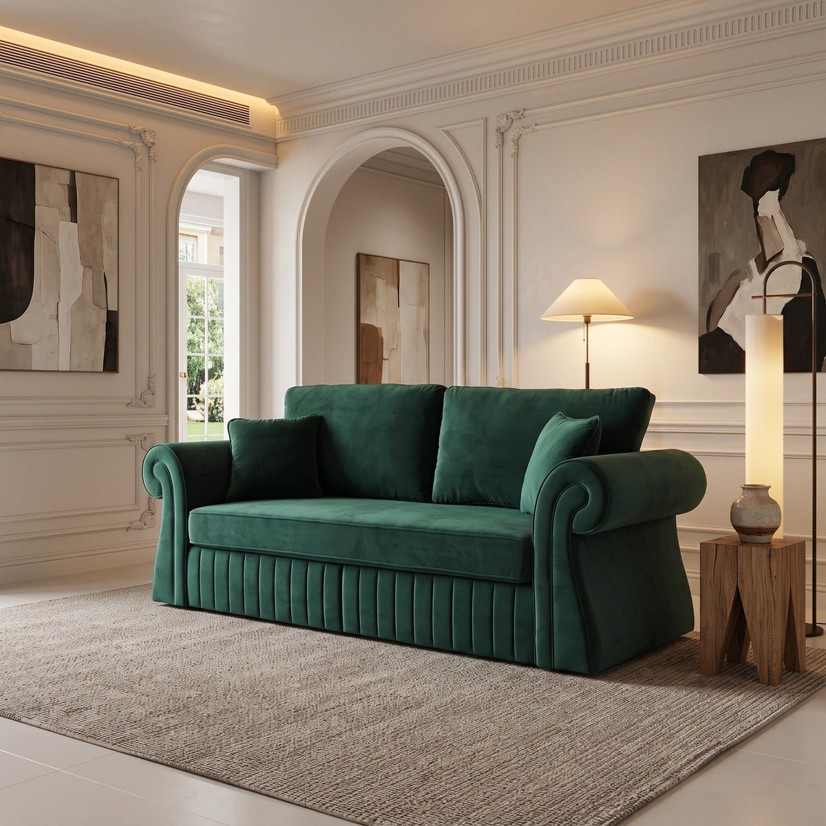 3 Seater Sofa With Pocket Coils And Foam Cushion, Removable Seat