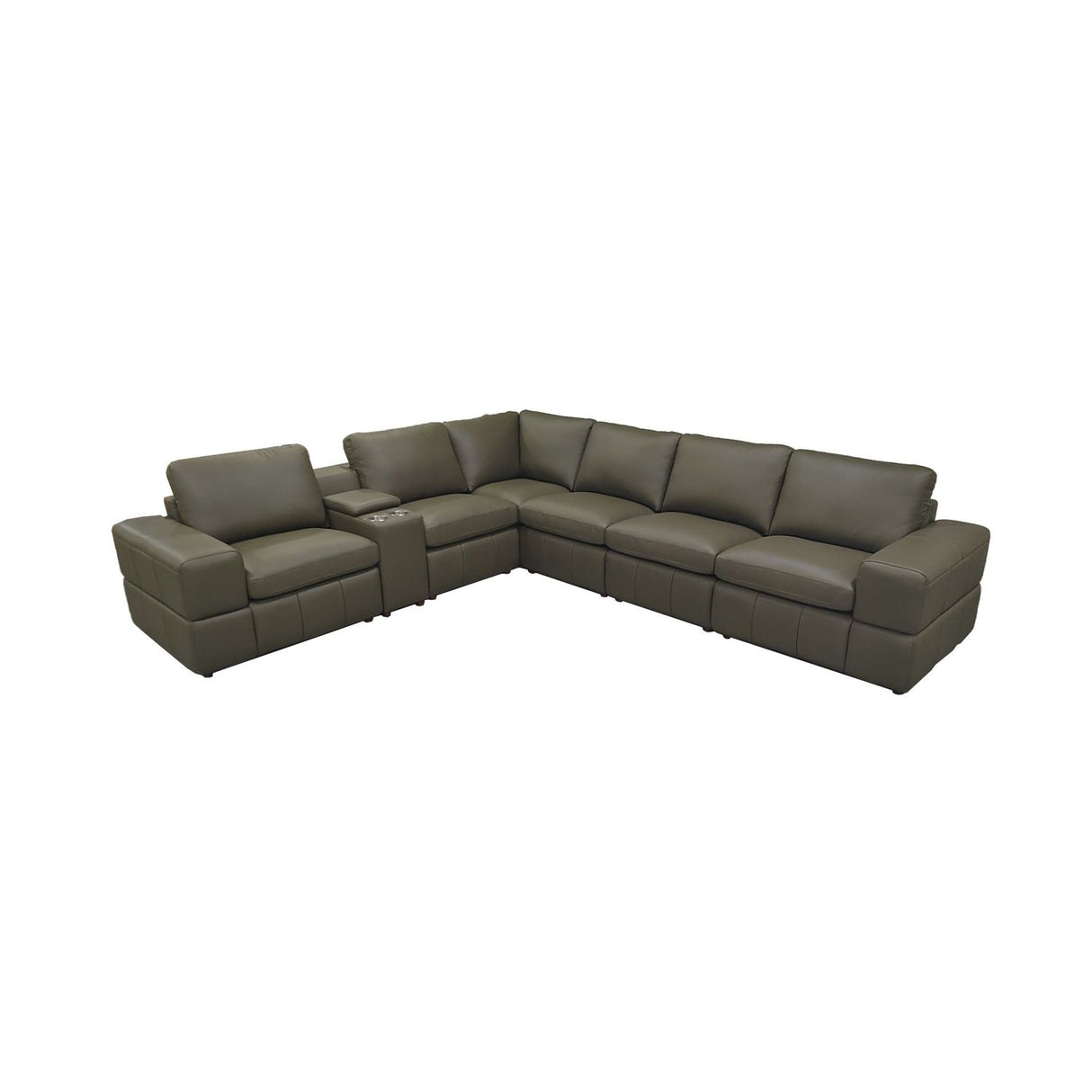 Upholstered Large Arms Sectional With Recliner Seats