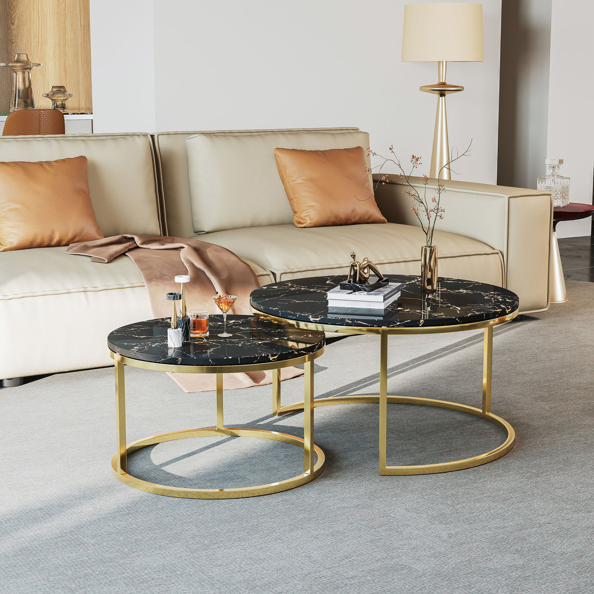 2 Piece Nesting Coffee Table Set For Living Room