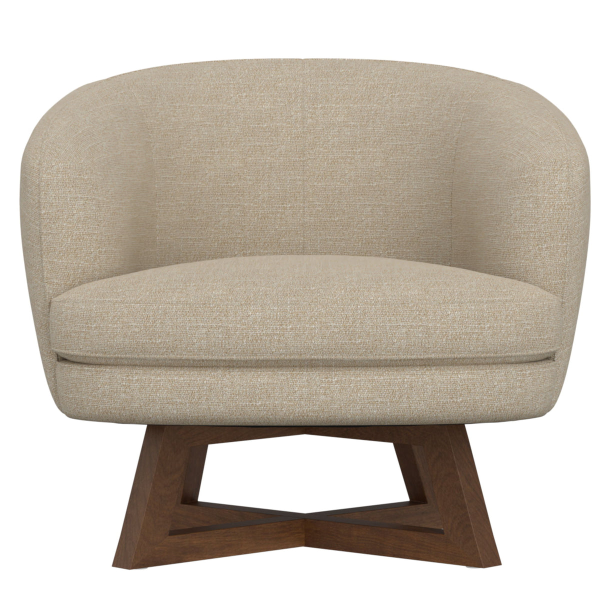 Swivel Accent Chair With Sculptural Base