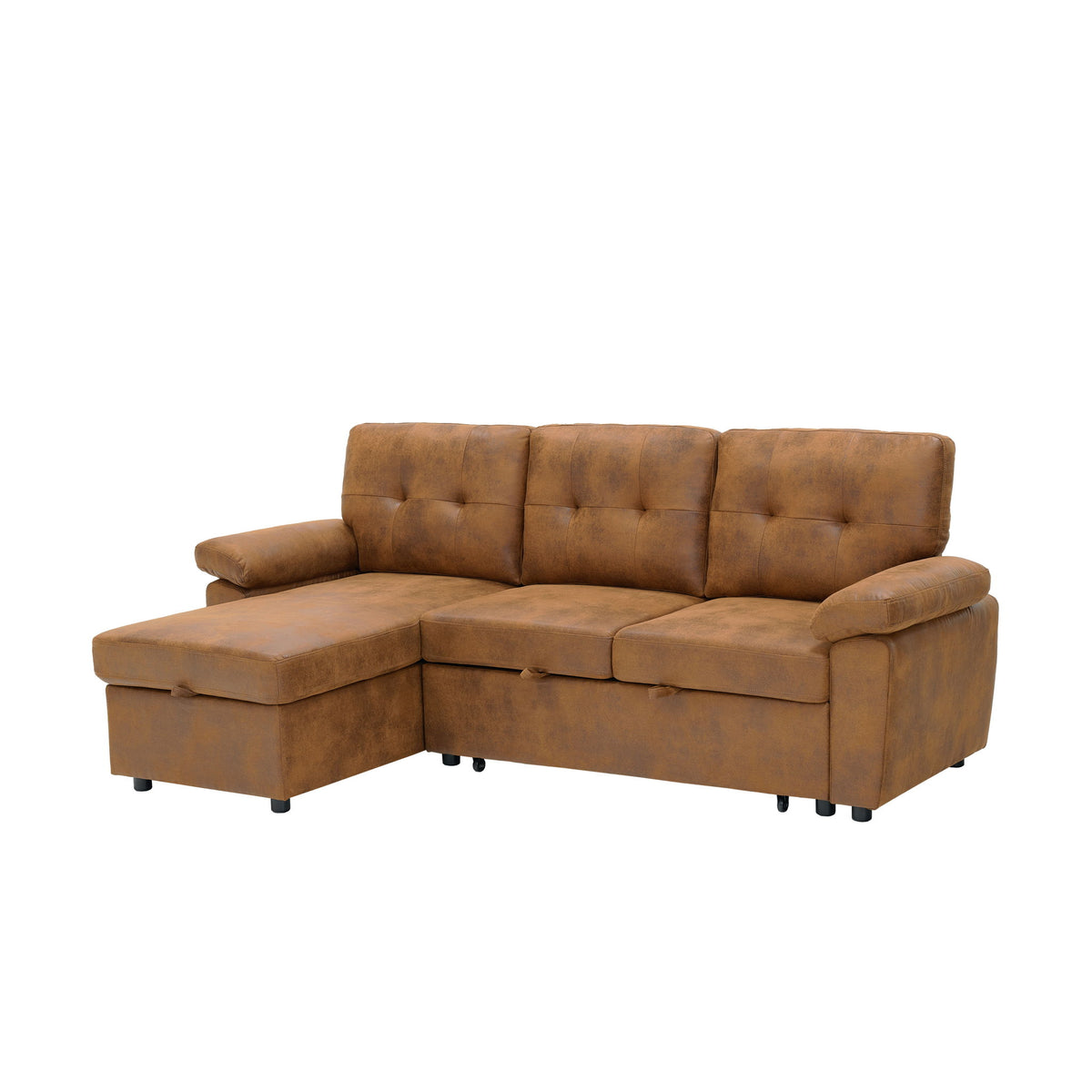 Convertible Sectional Sofa Bed With Pull Out Sleeper And Storage