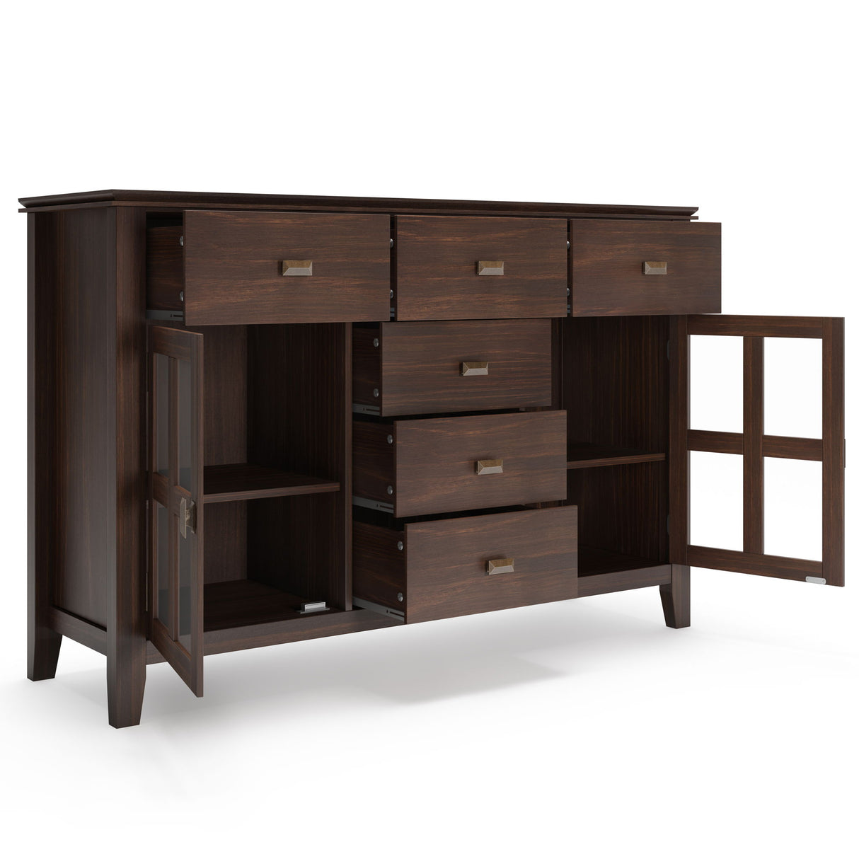 Sideboard Buffet Dining Room Cabinet Solid Wood Storage 54x36in