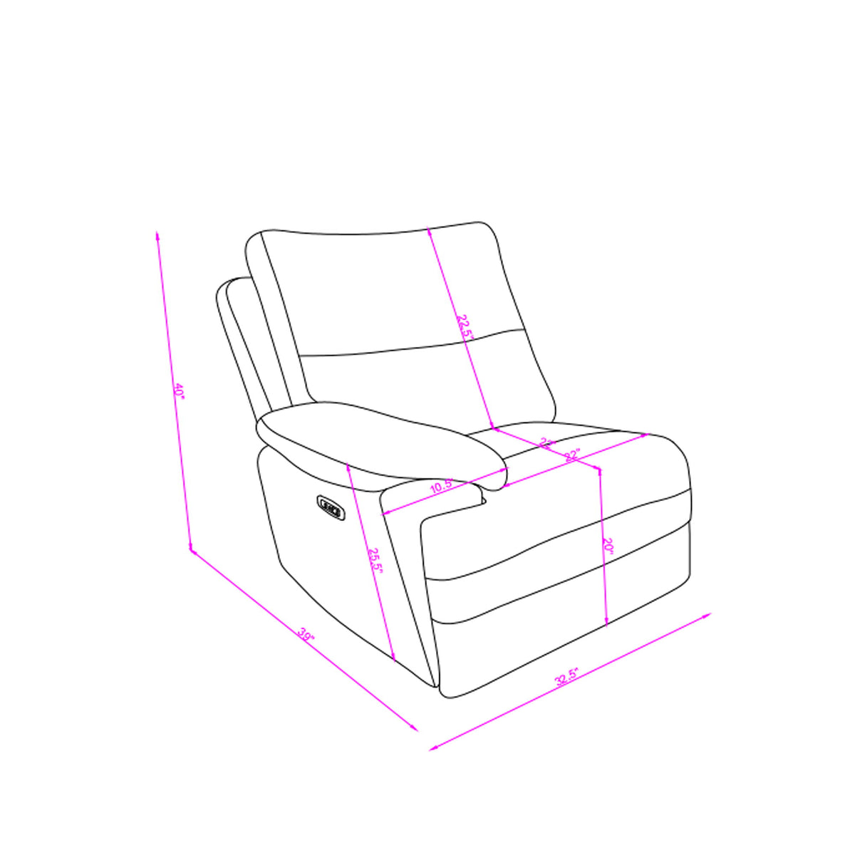Sectional Sofa With Power Recline, USB Charging, And Storage Chaise - Gray