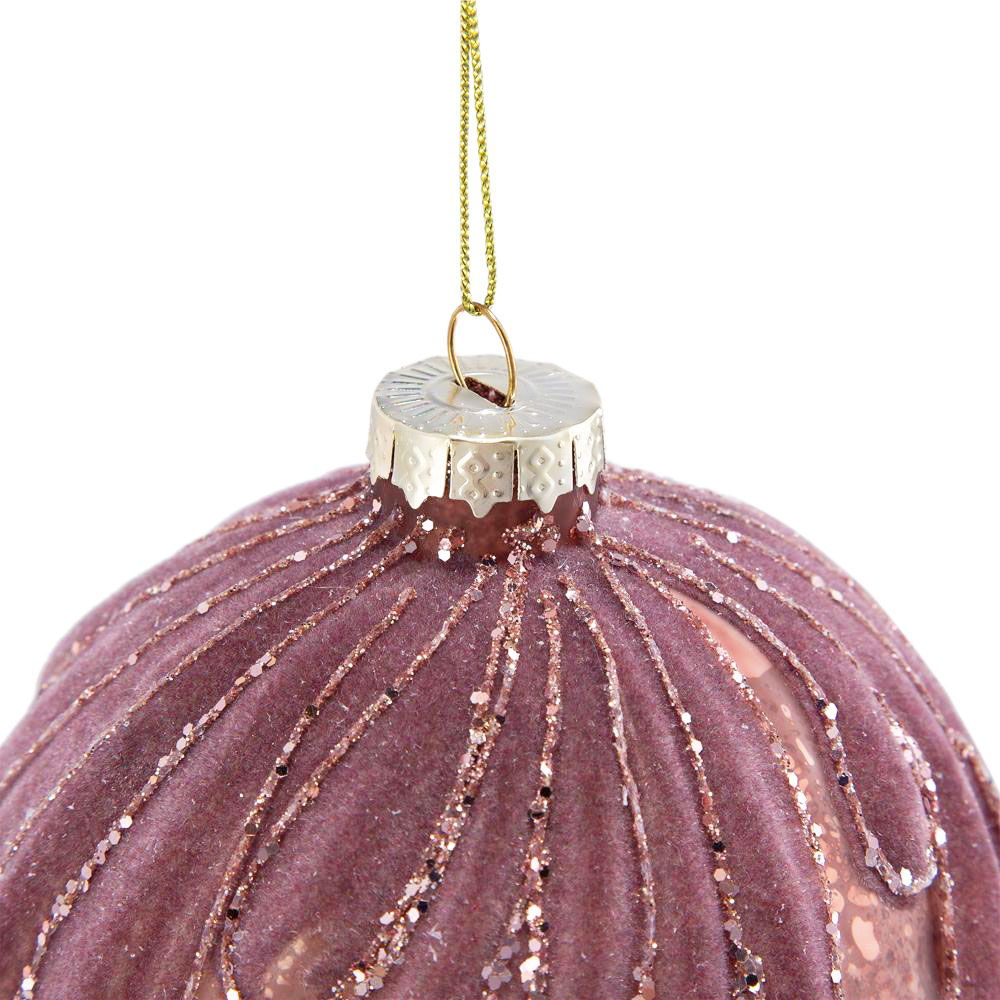 Christmas Ball Ornaments, Glass Decorative Hanging Ball Christmas Tree Ornaments For Holiday Party Decorations (Set of 6) - Purple