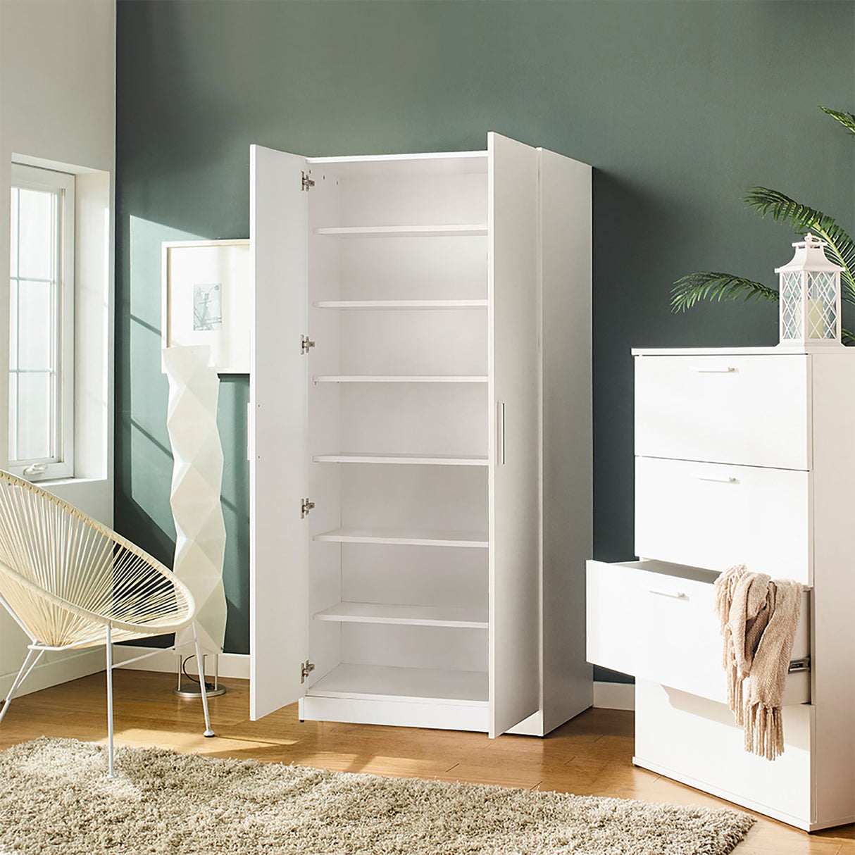 Mia - Farmhouse Shoe Cabinet With 6 Shelves
