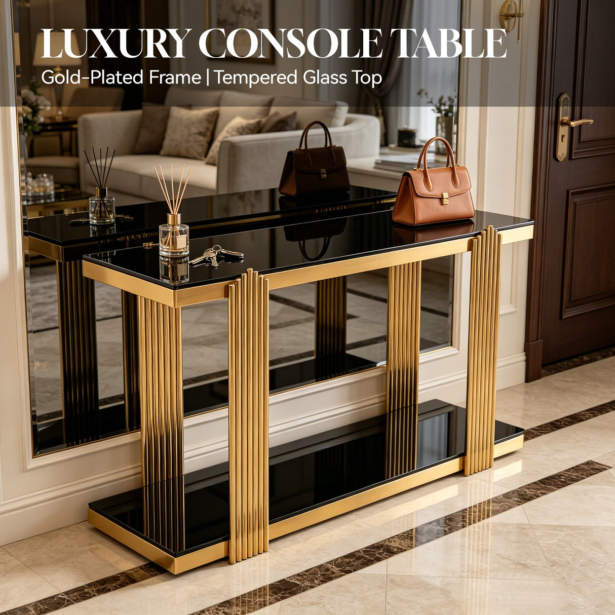 Console Table With Double Tier Storage
